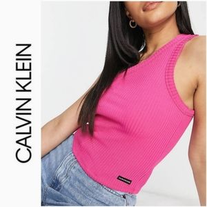 Calvin Klein One Shoulder Ribbed Tank Top